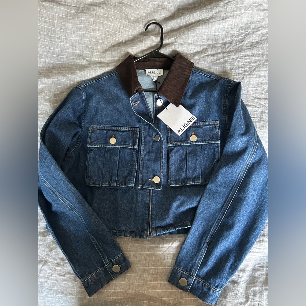NWT ALIGNE Ethan Blue Denim Jacket - size 12